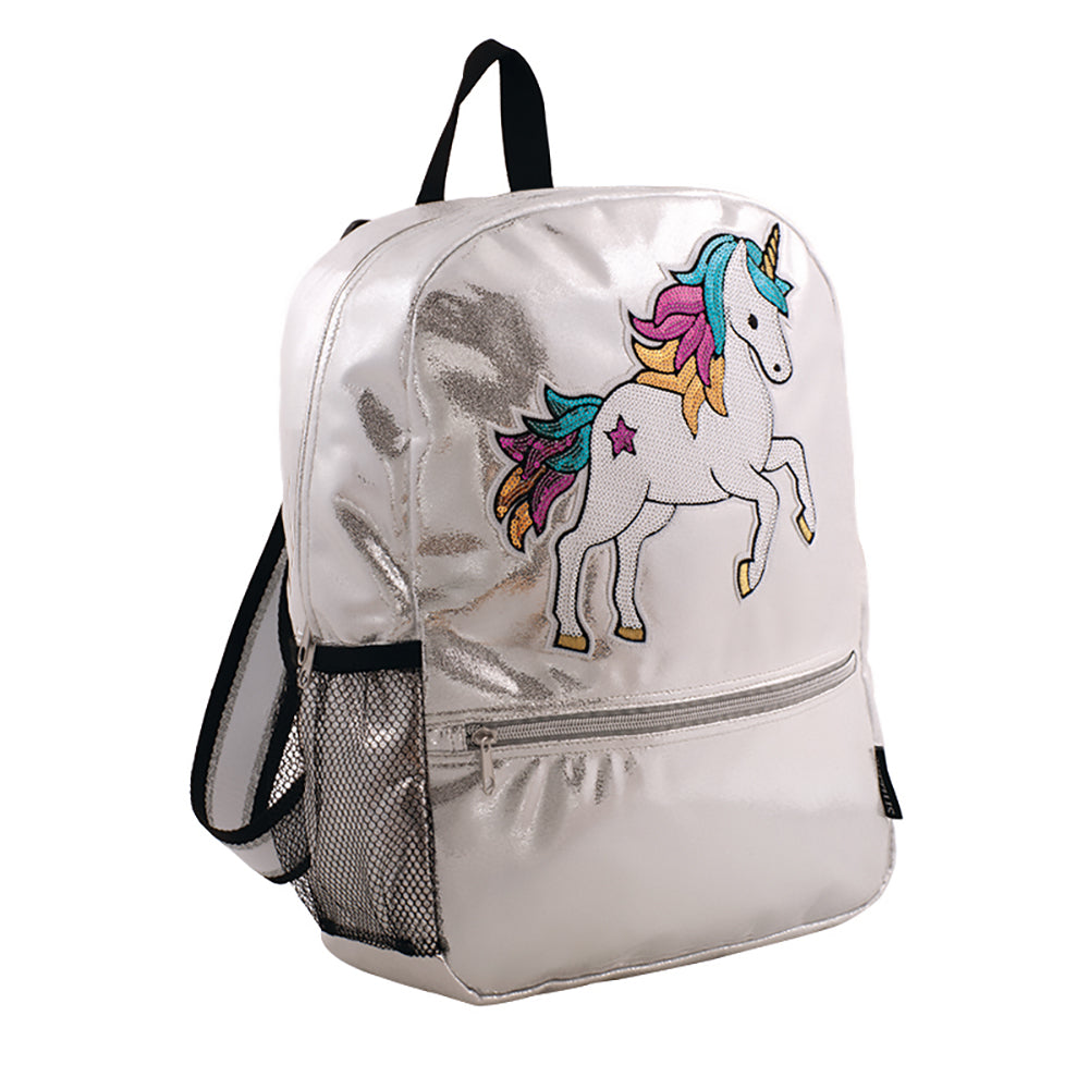Silver Shimmer Sequin Unicorn Backpack