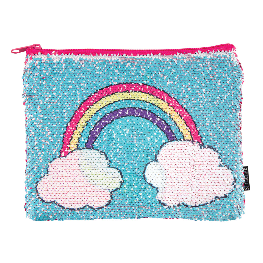 Style Lab Magic Sequin Pouch- Unicorn/Rainbow
