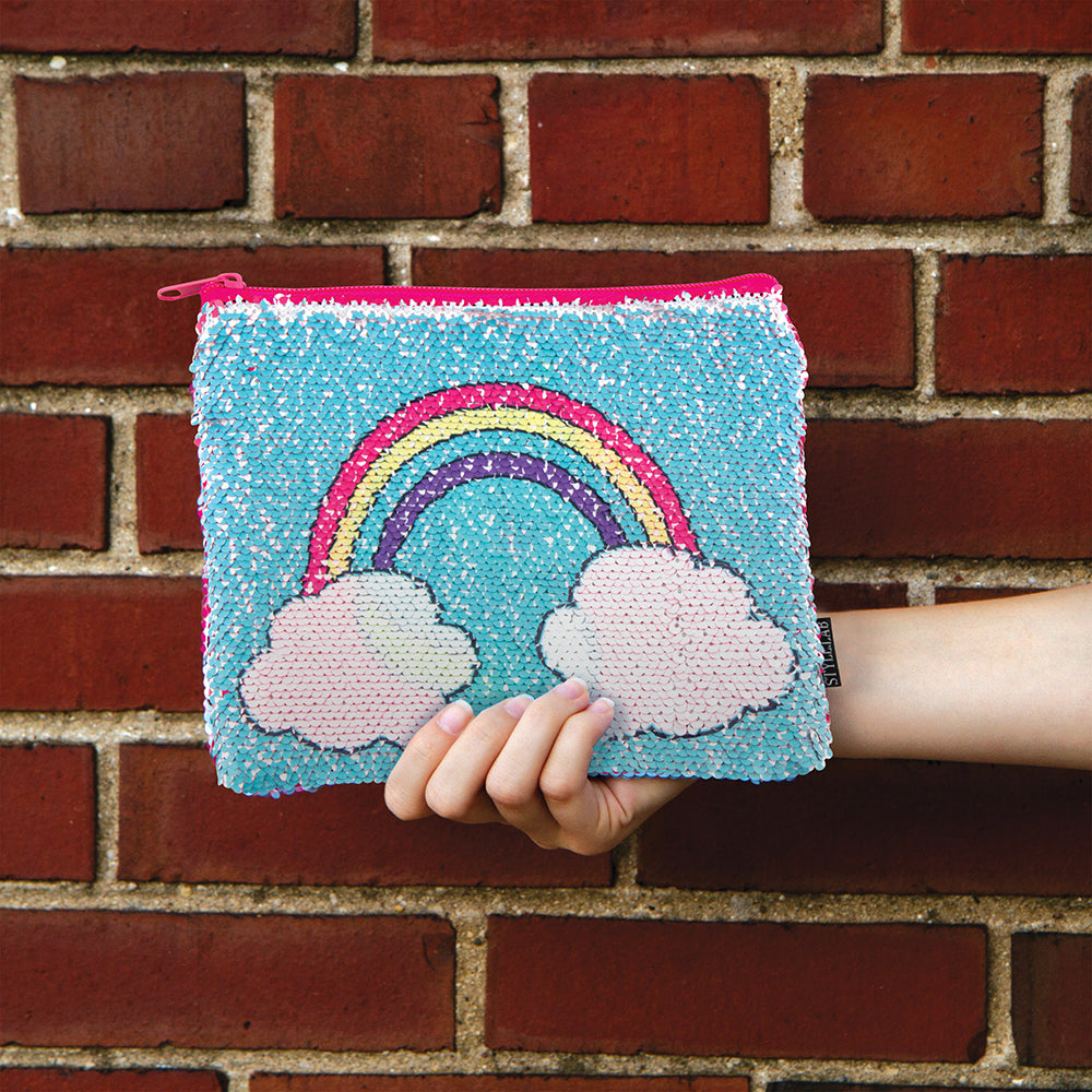 Style Lab Magic Sequin Pouch- Unicorn/Rainbow