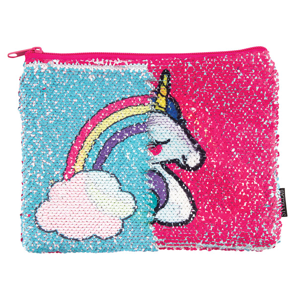 Style Lab Magic Sequin Pouch- Unicorn/Rainbow