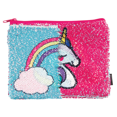 Style Lab Magic Sequin Pouch- Unicorn/Rainbow