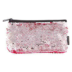 Style Lab Magic Sequin Mini Pencil Pouch- Pink/Silver