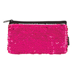 Style Lab Magic Sequin Mini Pencil Pouch- Pink/Silver