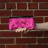 Style Lab Magic Sequin Mini Pencil Pouch- Pink/Silver
