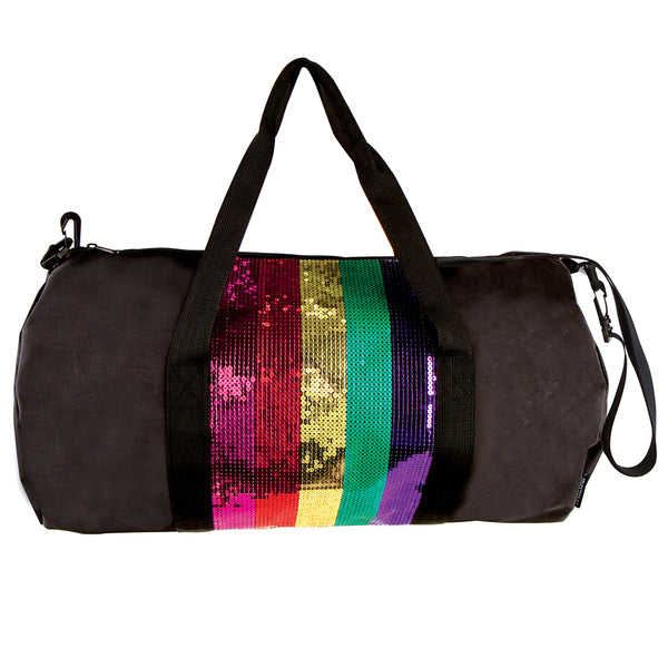 Rainbow Sequin Stripe Duffel