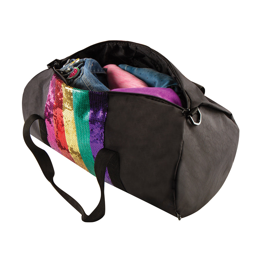 Rainbow Sequin Stripe Duffel