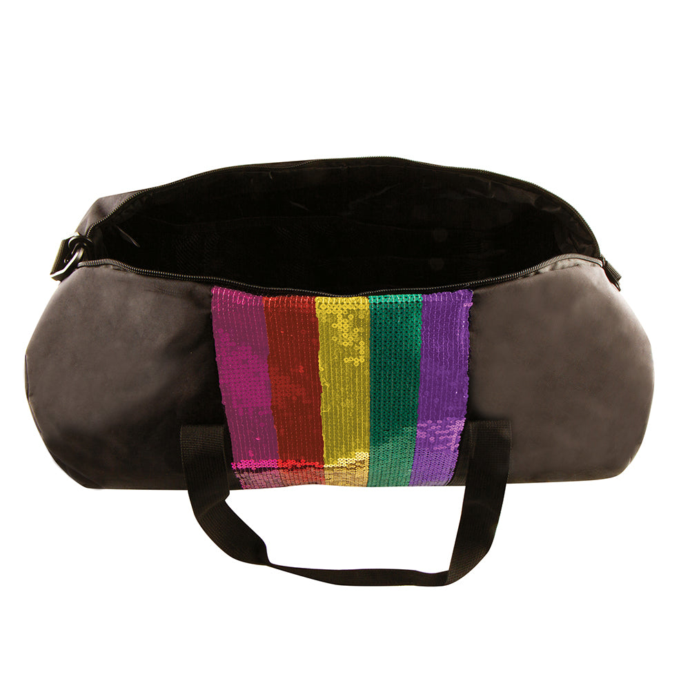 Rainbow Sequin Stripe Duffel