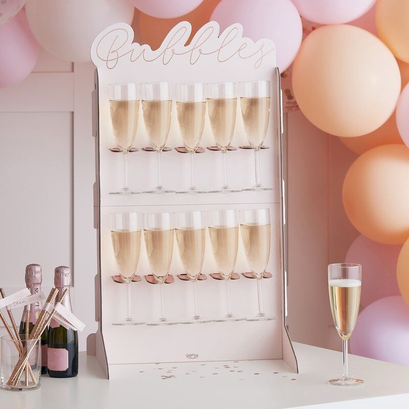Blush Hen Rose Gold Foiled & Blush Cut Out Prosecco Wall