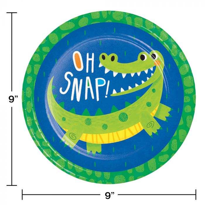 Alligator Party Dinner Plates 8.75in 8pcs