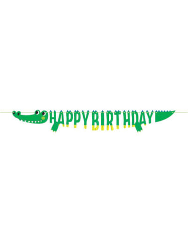 Alligator Party Shaped Banner With Ribbon 1 pc