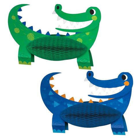 Alligator Party Centerpiece Shaped Honeycomb 2pcs