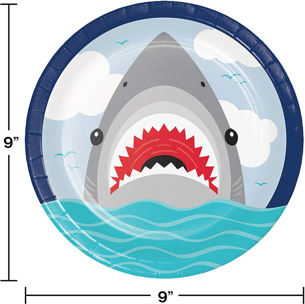 Shark Party Dinner Plates 8.75in 8pcs