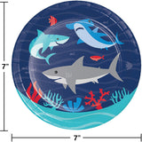 Shark Party Luncheon Plates 7in 8pcs