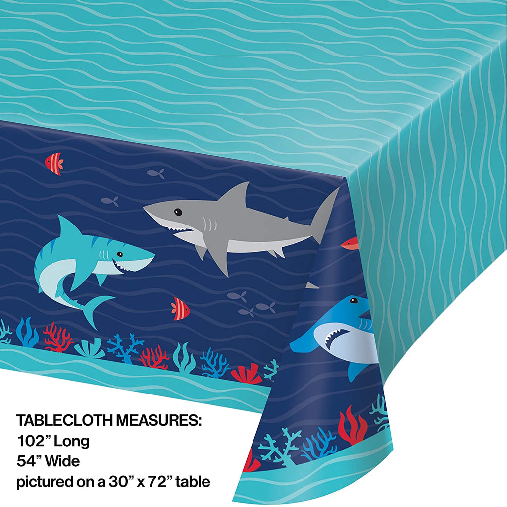 Shark Party Paper Tablecover 54in x 102in 1 pc