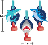 Shark Party Blowouts With Medallions 8pcs