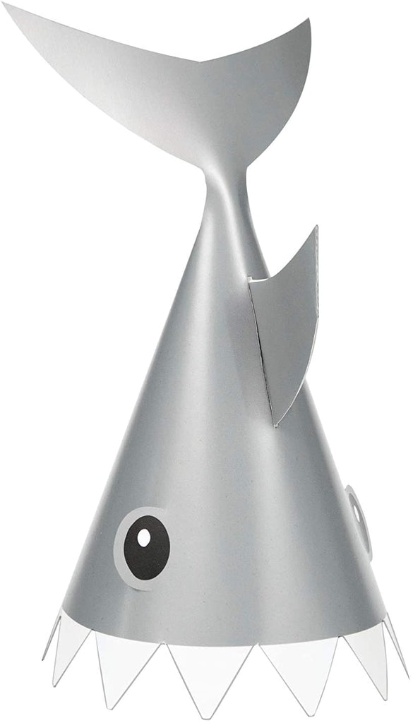 Shark Party Hat, Child Size 8.5in 8pcs