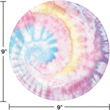 Tie Dye Party Dinner Plates 8.75 in 8pcs