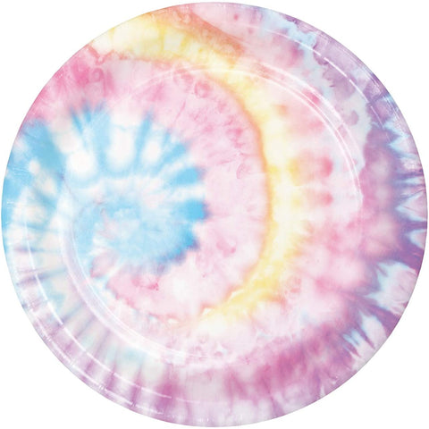 Tie Dye Party Dinner Plates 8.75 in 8pcs