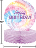Tie Dye Party Centerpiece, Honeycomb 12in 1 pc