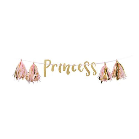 Princess Glitter Banner 7in x 5in 1 pc