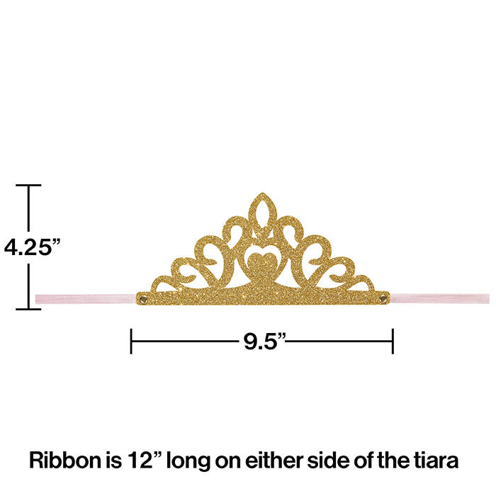 Princess Glitter Tiara
With Ribbon 8pcs