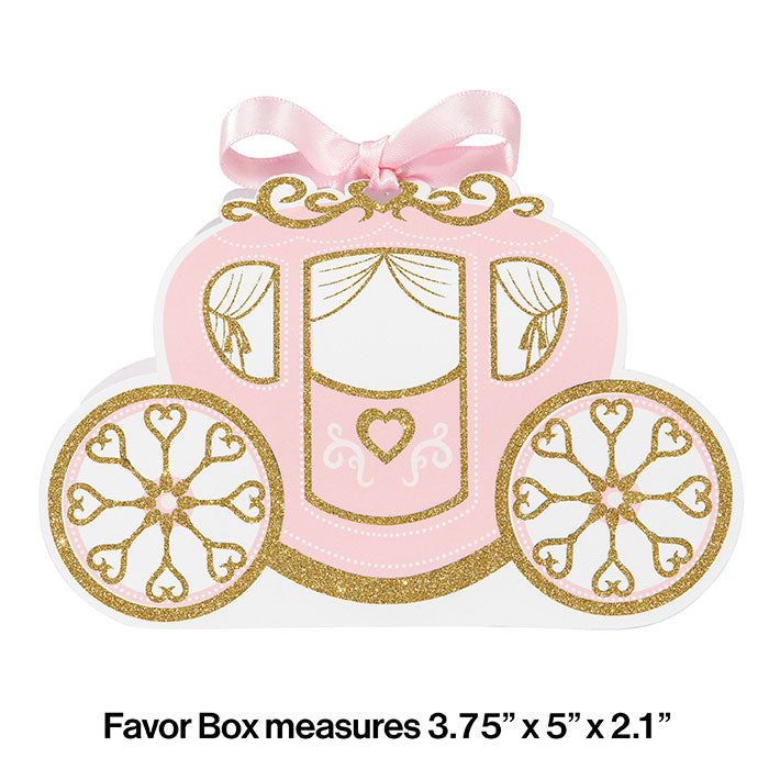 Princess Carriage Favor Boxes  8pcs