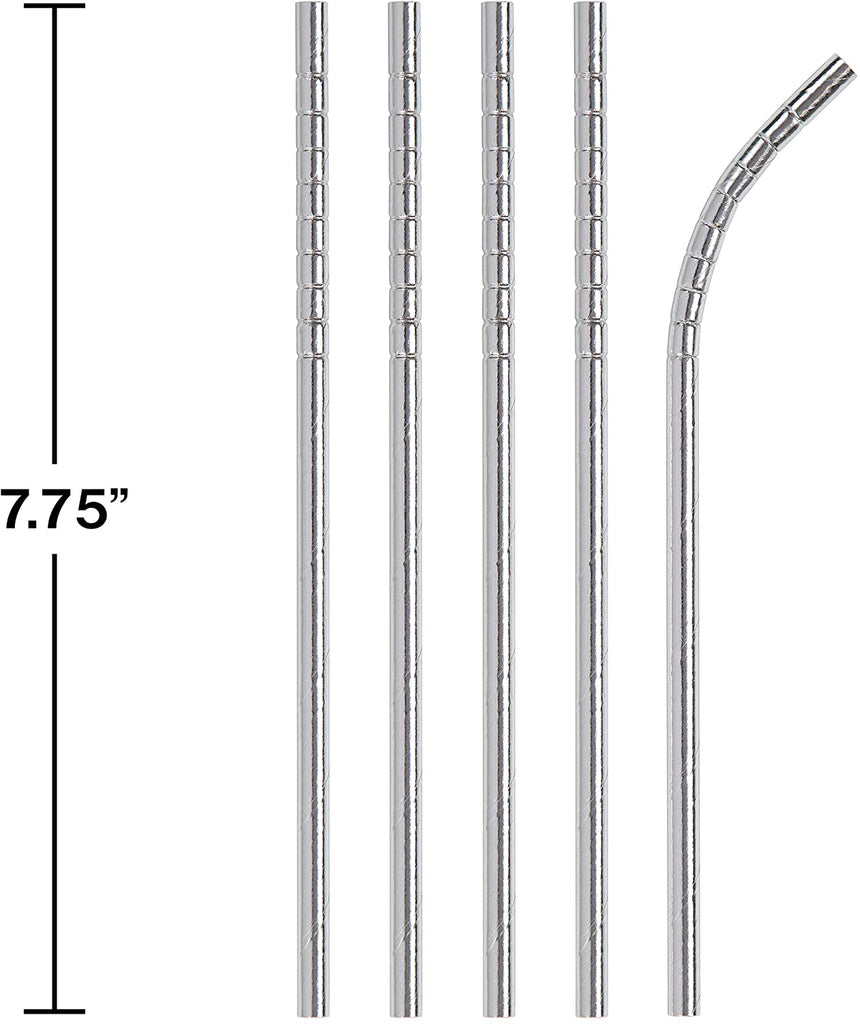 Paper Straws Metcallic Silver 24pcs
