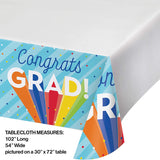 Rainbow Grad Paper Tablecover 54in x 102in 1 pc