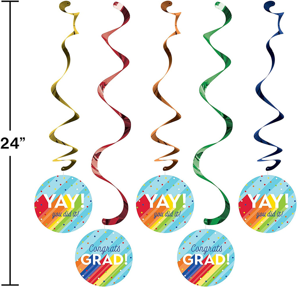 Rainbow Grad Dizzy Danglers 24in 5pcs