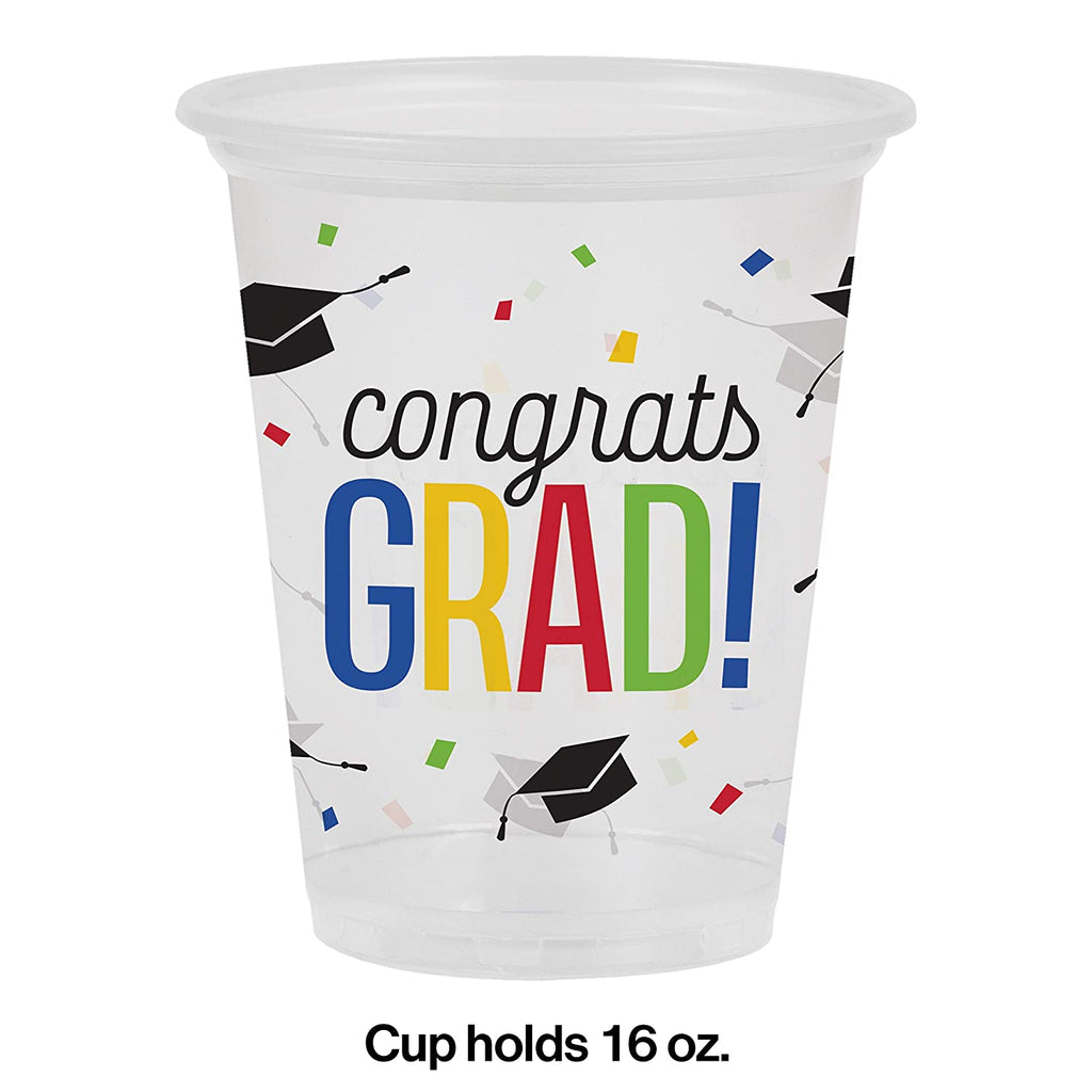 Colorful Grad Plastic cups 16oz 8pcs