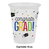 Colorful Grad Plastic cups 16oz 8pcs