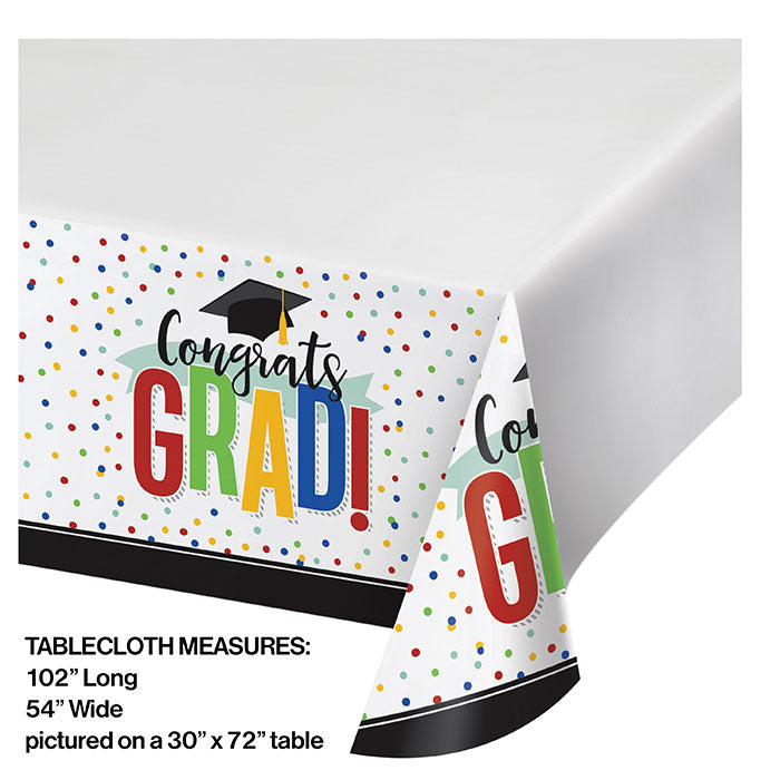 Colorful Grad Paper Tablecover 54in x 102in 1 pc