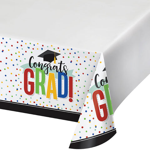 Colorful Grad Paper Tablecover 54in x 102in 1 pc