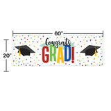 Colorful Grad Shaped Banner With Ribbon 6in 1 pc