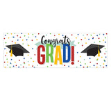 Colorful Grad Shaped Banner With Ribbon 6in 1 pc