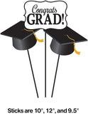 Graduation Décor Centerpiece Sticks 3pcs