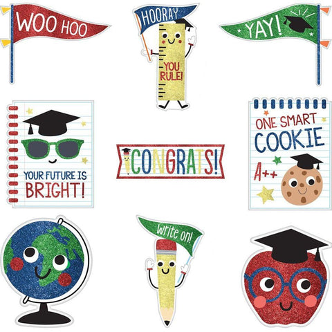 Future Dreams Glitter Graduation Cutouts 9Pcs