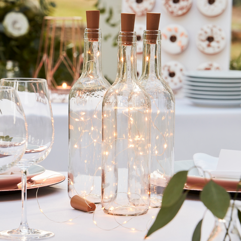 Botanical Wedding 3 Cork Bottle 15 LED Lights