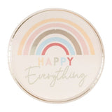 Happy Everything Rainbow Plate Pastel Gold Foiled 8x25cm