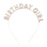 Rose Gold Metal Birthday Girl Headband