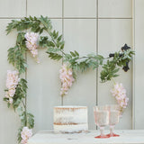 Blush Pink & Green Foliage Garland - Hydrangea