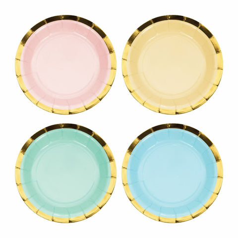 Pastel Celebrations Luncheon Dessert Plates Asst 7in 8pcs