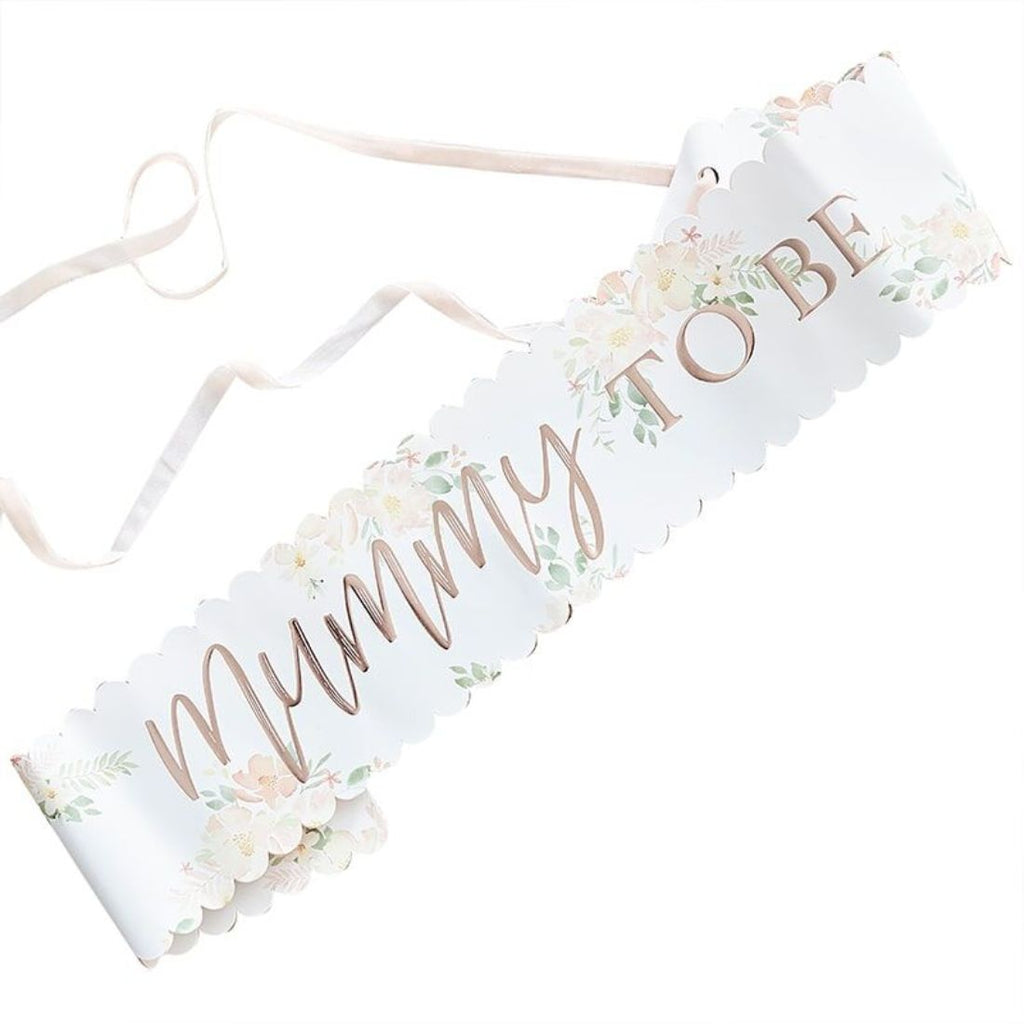 Baby Shower Floral Sash - Mummy To Be Floral 11cmx76cm