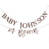 Baby Shower Bunting - Customisable Baby In Bloom - Rose Gold