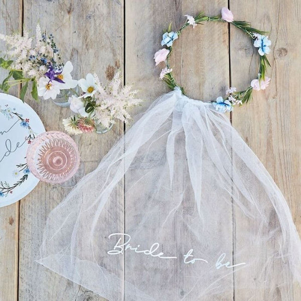 Bride To Be Floral Headband 60cmx30cm