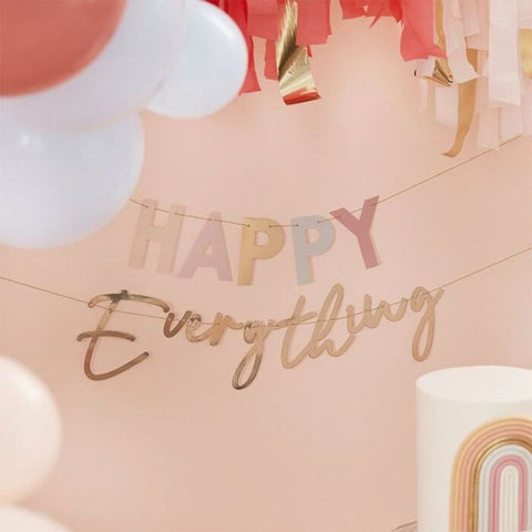 Pastel and Gold Happy Everything Paper Bunting