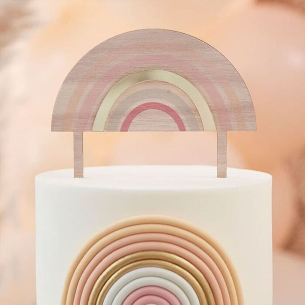 Happy Everything Cake Topper Wooden & Acrylic Rainbow