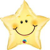 Smiley Face Star Supershape Foil Balloon  