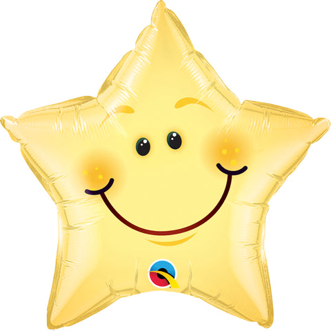 Smiley Face Star Supershape Foil Balloon  