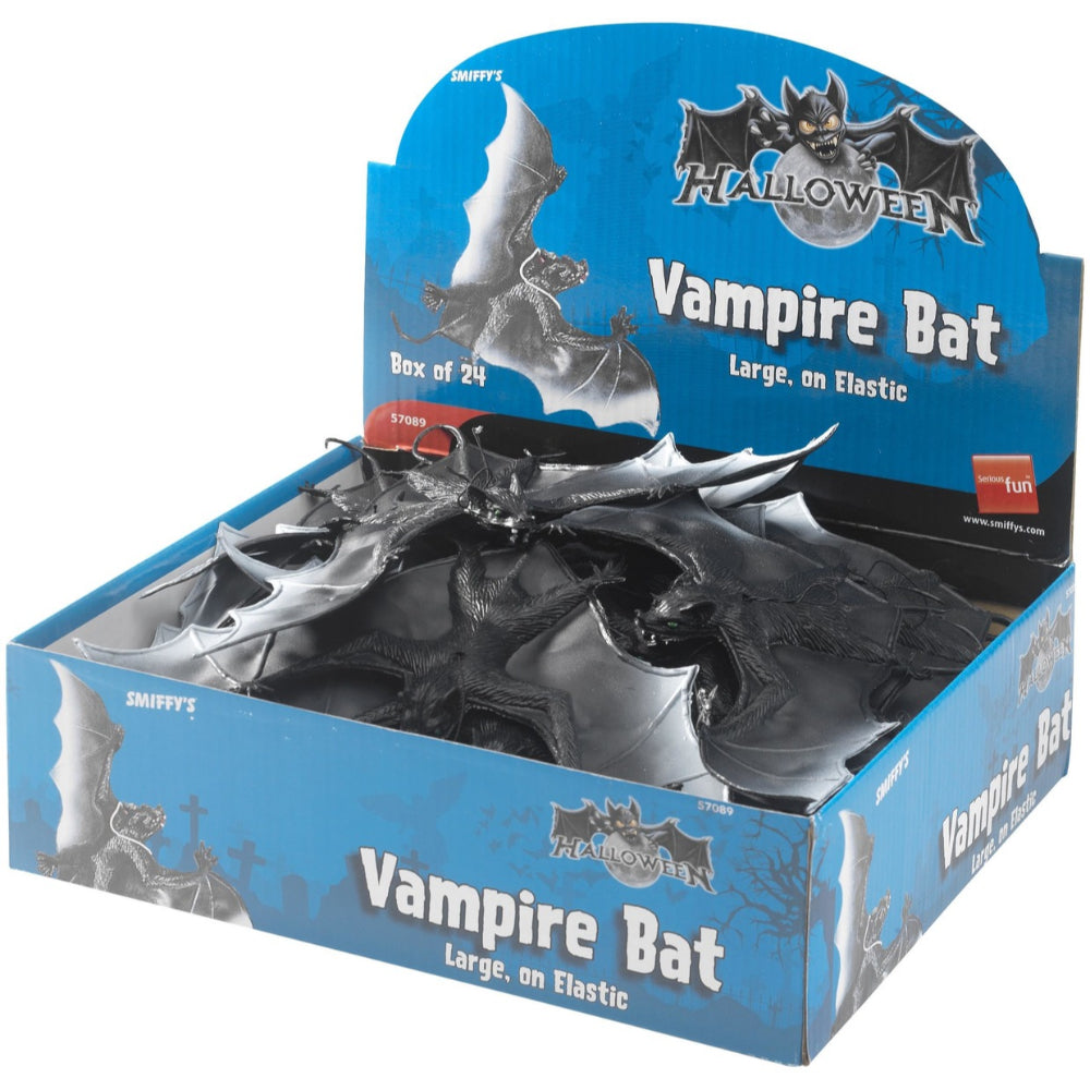  Large Vampire Bat Black On Elastic PVC